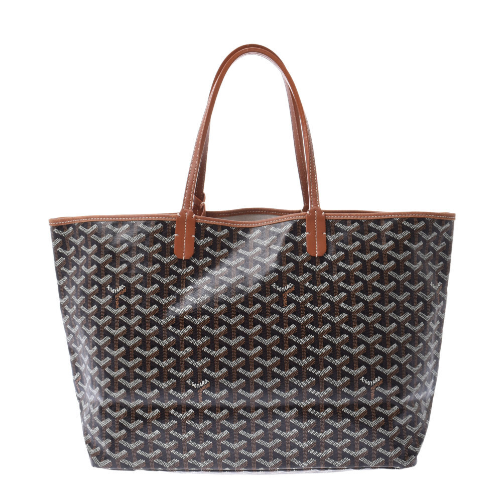 GOYARD Saint Louis Handbag Black Brown Leather Tote Bag